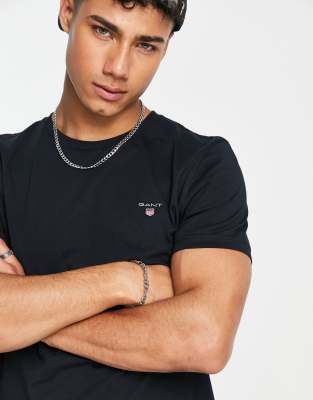 Gant original logo t-shirt in black - ASOS Price Checker