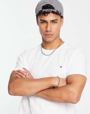 Gant original logo t-shirt in white - ASOS Price Checker