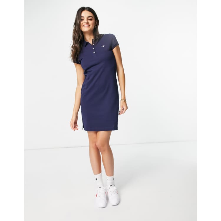 GANT PIQUE - Shirt dress - evening blue/dark blue 