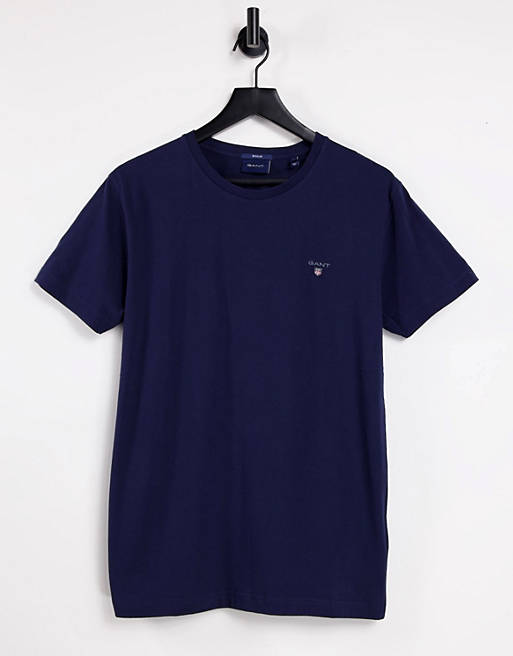 Gant - Originals - T-shirt met logo in gemêleerd marineblauw