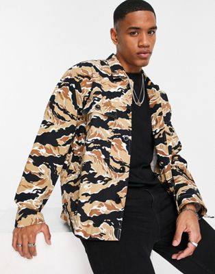 GANT overshirt jacket in denim camouflage