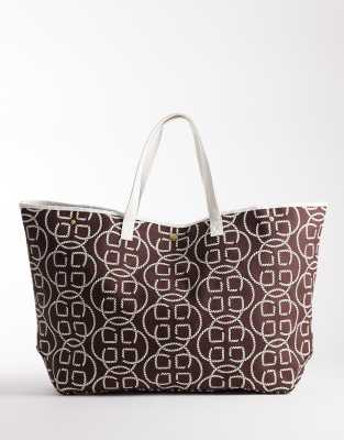 Gant GANT oversized canvas beach bag in brown