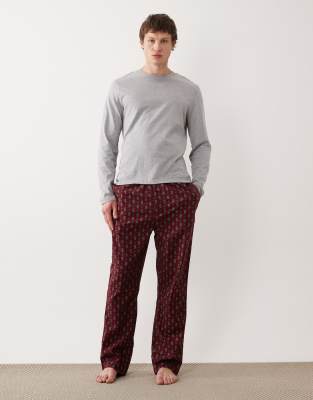 GANT - Pantalon de pyjama en flanelle à motif cachemire - Rouge
