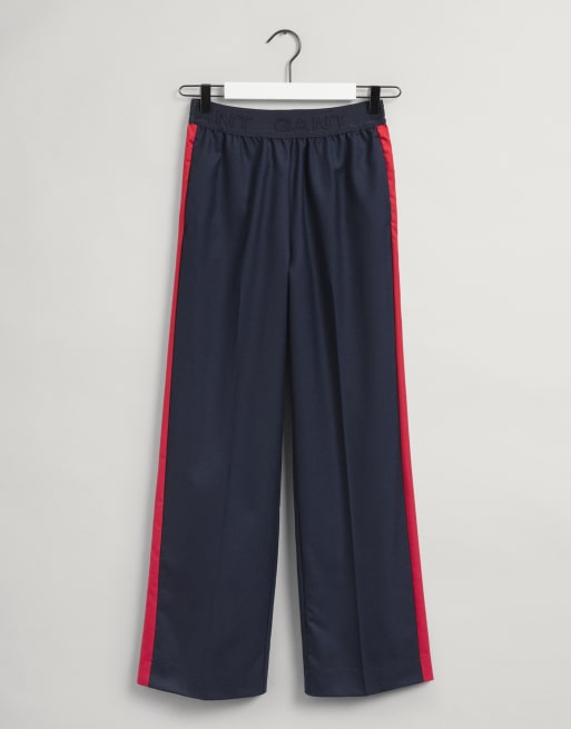 GANT - Pantaloni comodi dritti in misto lana blu navy, 2 di 4