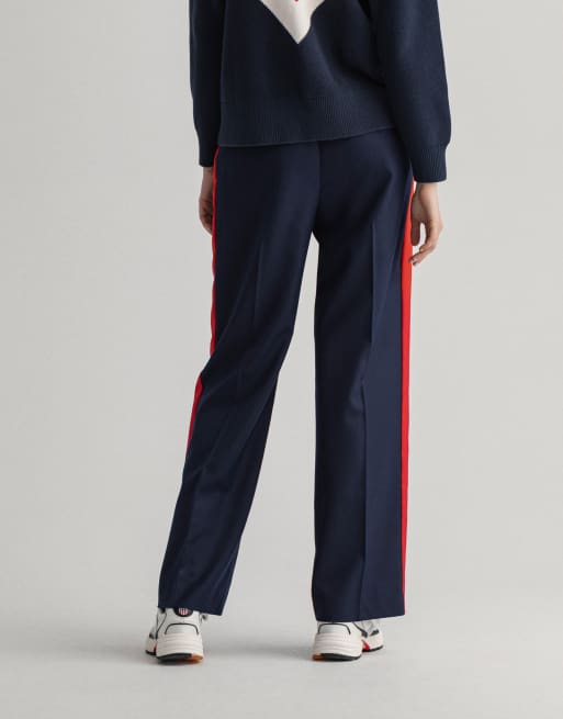GANT - Pantaloni comodi dritti in misto lana blu navy, 3 di 4