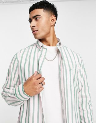 GANT pastel stripe regular fit oxford shirt in pink and green
