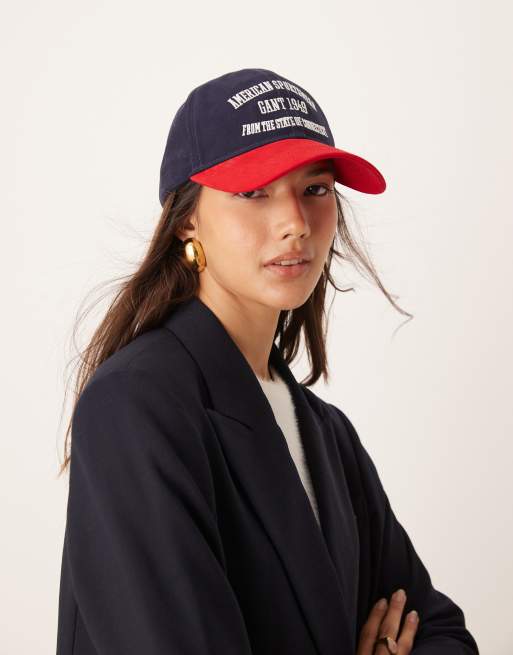 GANT - Pet van katoenen keperstof met logo in marineblauw