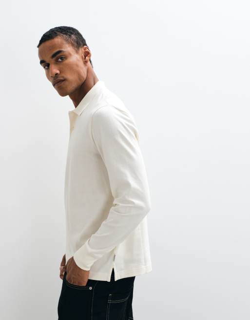 GANT pima långärmad piké i creme, 4 av 10