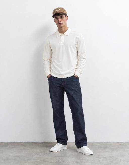 GANT pima poloshirt met lange mouwen in crème, 7 van 10