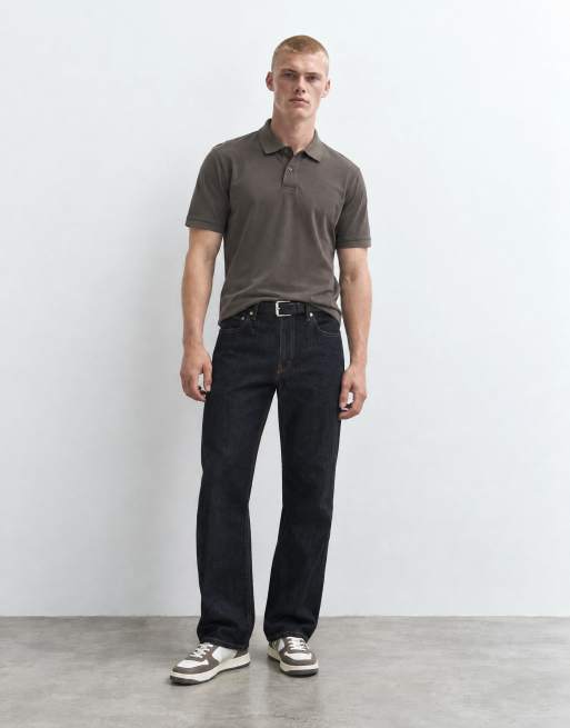 GANT pima short sleeve polo in brown, 6 of 9