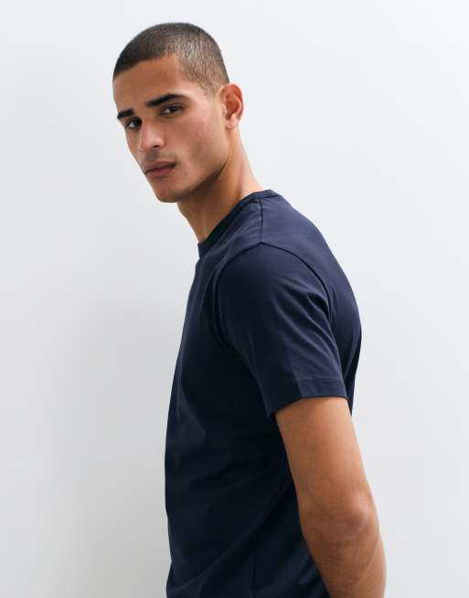 GANT pima T-shirt i mørkeblå, 5 af 5
