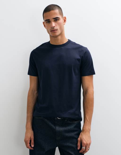 GANT pima t-shirt in mid blue, 3 of 5