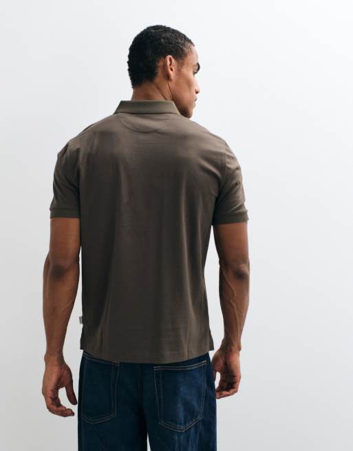 GANT polo a maniche corte in cotone pima marrone, 5 di 5