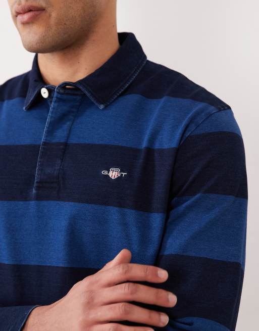 GANT - Polo de rugby à rayures - Bleu indigo, 3 de 5