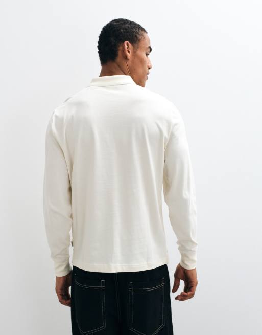 GANT polo pima a maniche lunghe color crema, 5 di 10