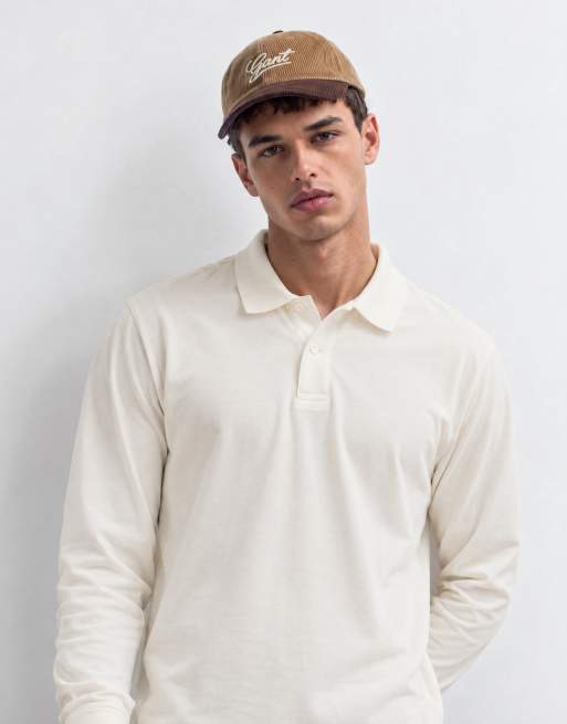 GANT polo pima a maniche lunghe color crema, 8 di 10