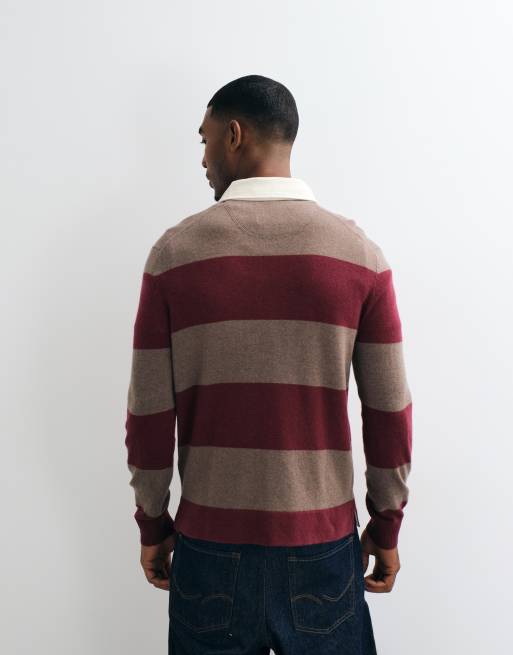 GANT polo rugby w paski w kolorze burgundowym, 3 z 5