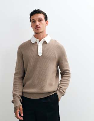 Gant Herren Taupe Pullover Cotton Merino Rugger, Gr. Xxl - Bild 6