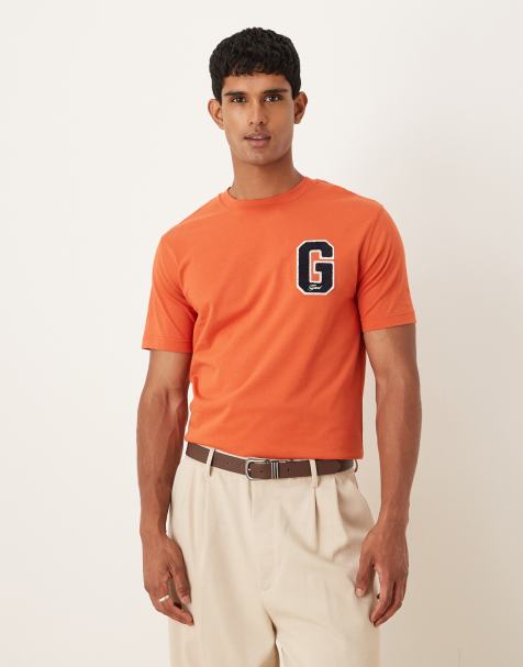 GANT varsity G logo t-shirt in orange