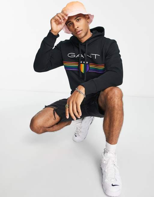 Rainbow stripe online hoodie