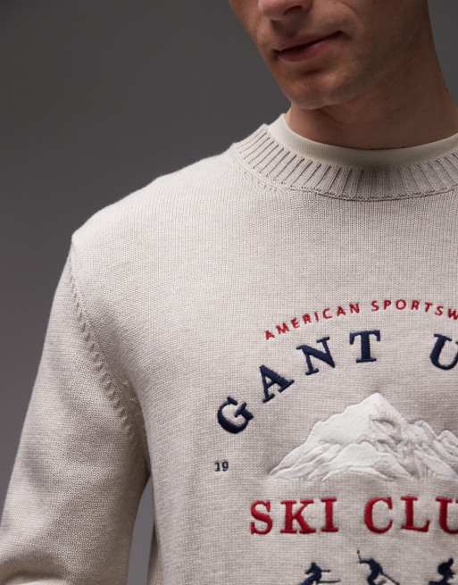 GANT - Pull à inscription « Ski Club » brodée sur le devant - Crème, 5 de 5