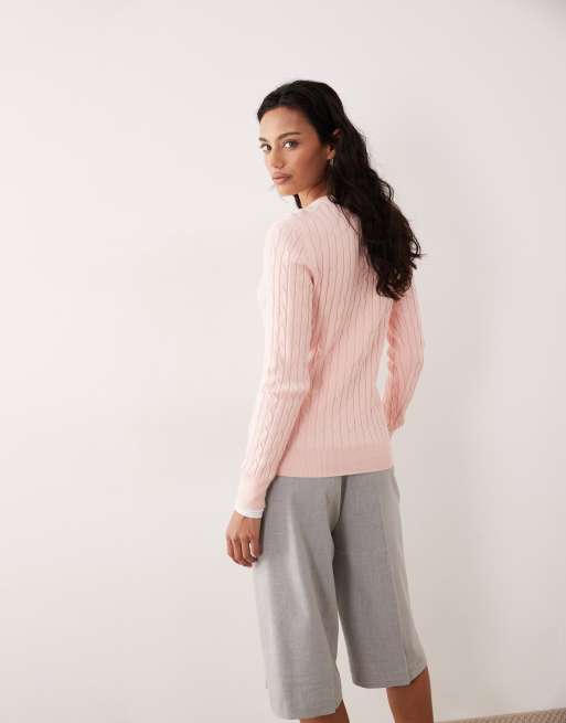 GANT - Pull en maille torsadée - Rose abricot, 2 de 4