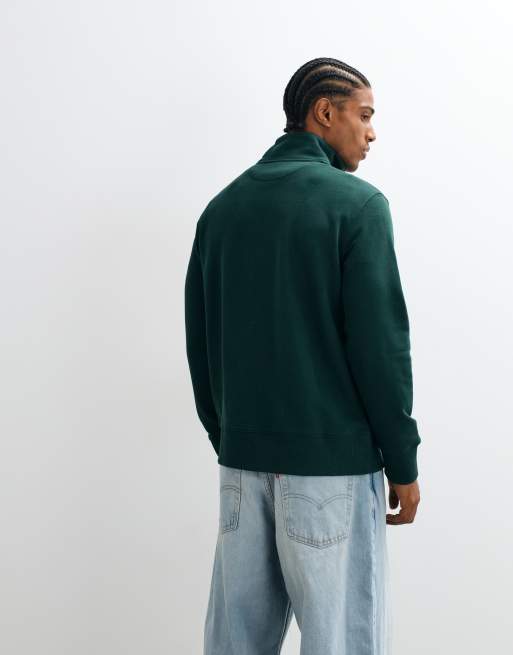 GANT pull regular fit à demi-zip avec logo écusson en vert, 5 de 5