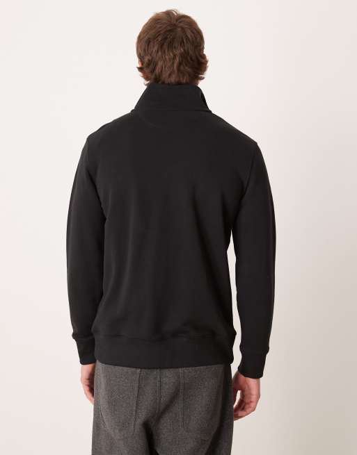 Gant quarter zip sweatshirt with chest logo in black, 3 of 5