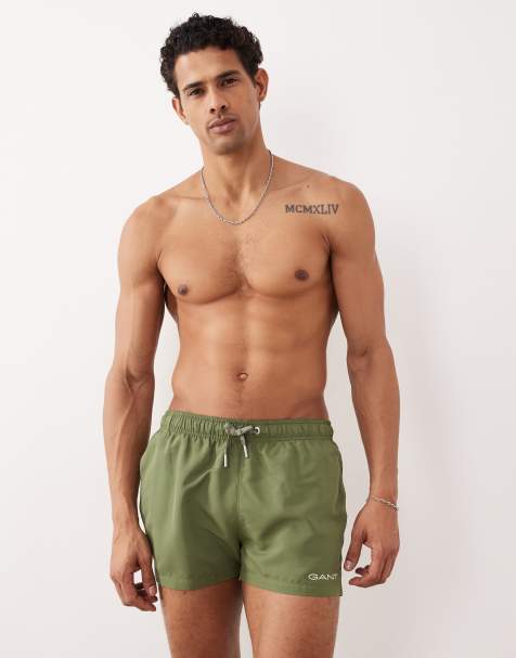 GANT quick dry logo swim shorts in green - view 1
