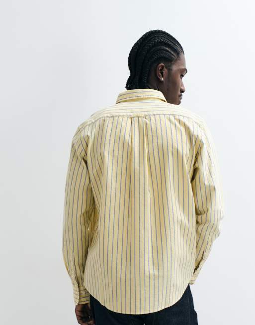 Gant regular fit archive oxford stripe shirt in yellow, 5 of 5