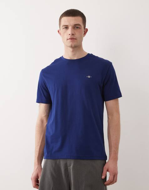 GANT regular fit archive small logo t-shirt in navy