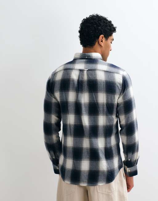 GANT regular fit check flannel shirt in navy, 4 of 5