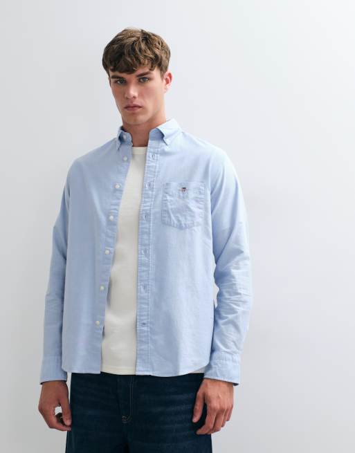 Gant regular fit classic oxford shirt in light blue, 5 of 5