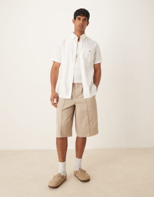 Gant Regular Fit Classic Oxford Short Sleeve Shirt In White