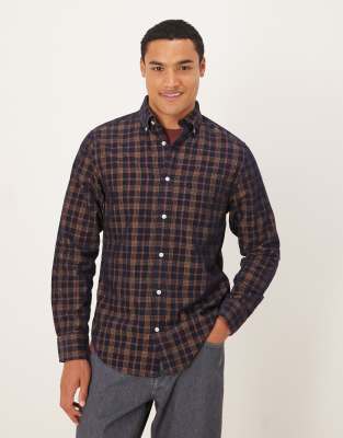 Gant GANT regular fit corduroy check shirt in navy