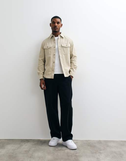 GANT regular fit corduroy overshirt in beige, 2 of 5