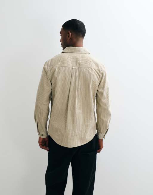 GANT regular fit corduroy overshirt in beige, 5 of 5