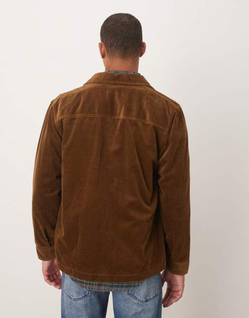 GANT regular fit corduroy overshirt in brown, 3 of 5