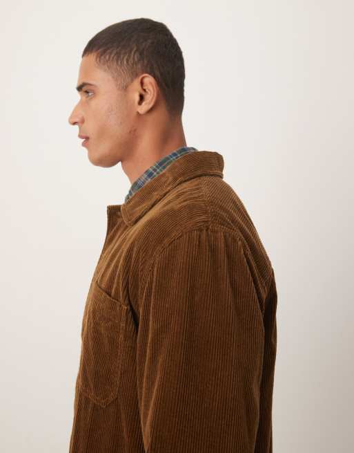 GANT regular fit corduroy overshirt in brown, 4 of 5