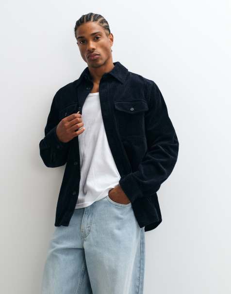 GANT regular fit corduroy overshirt in navy - view 1