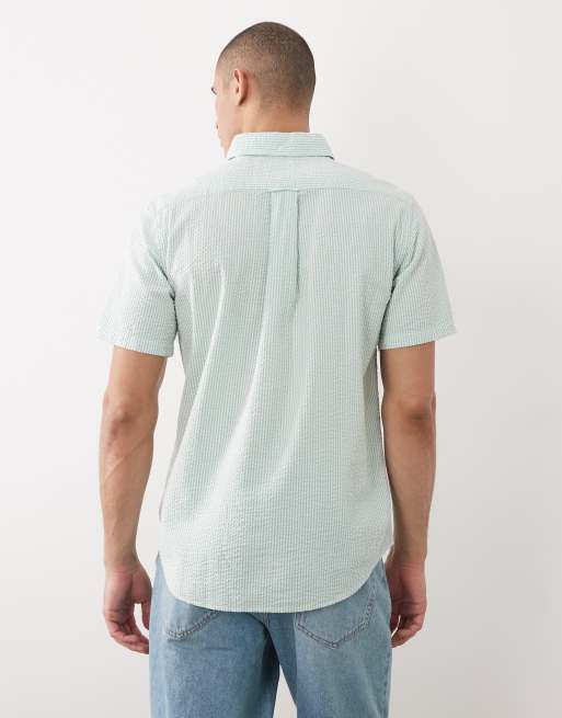 GANT – Regular-Fit-Hemd aus Seersucker in Aqua mit Streifen, 5 von 5