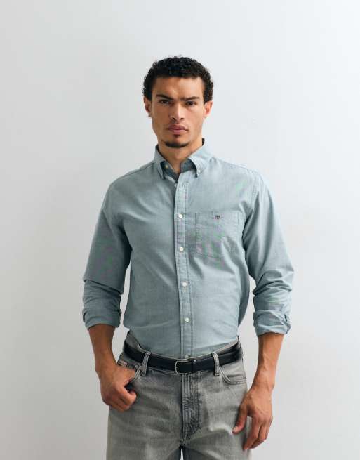 Gant regular fit klassisk Oxford-skjorte i mørkegrøn, 3 af 5