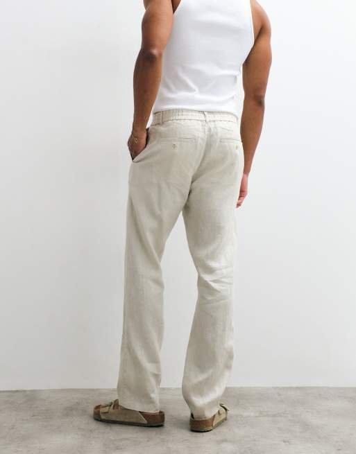 GANT - Regular-fit linnen broek in beige, 4 van 5