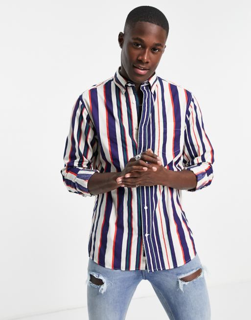 GANT - Regular-fit overhemd met streepprint en knoopsluiting in wit