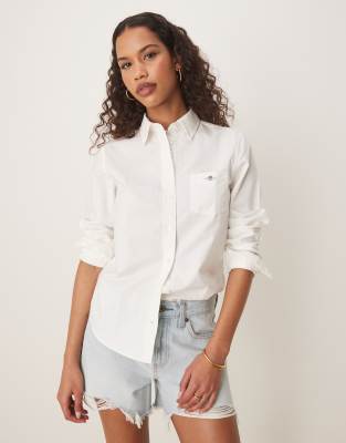 GANT - Regular-fit oxford overhemd met logo in wit - view 1