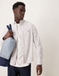 [Gant] GANT regular fit oxford striped logo shirt in white Chest 45-47 WHITE