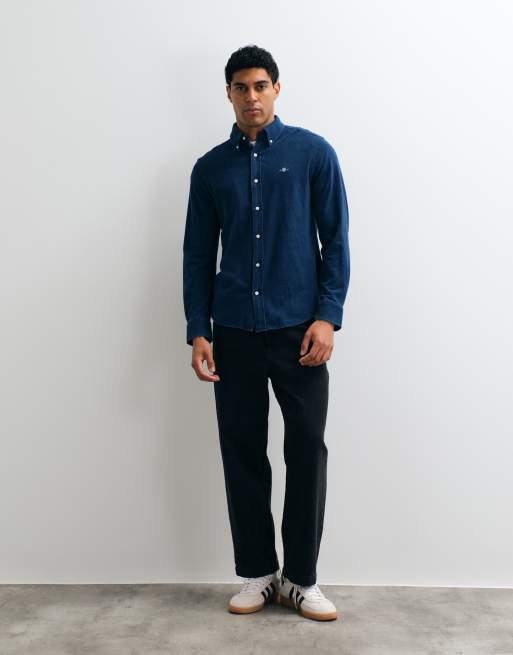 GANT regular fit pique jersey shirt in royal blue, 3 of 5
