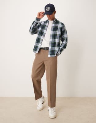 Gant Regular Fit Plaid Flannel Shirt In Green