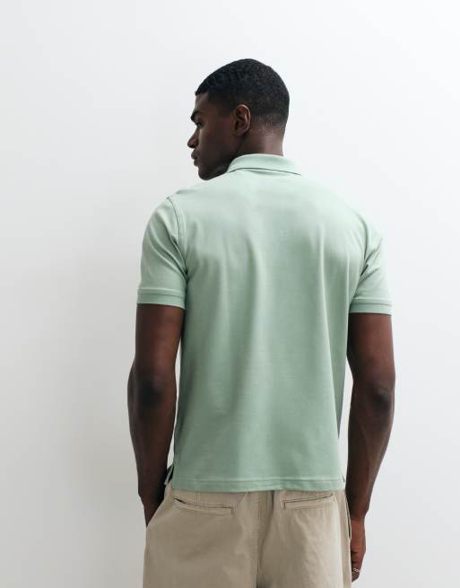 Gant regular-fit poloshirt van piqué met contrast in mintgroen, 4 van 5
