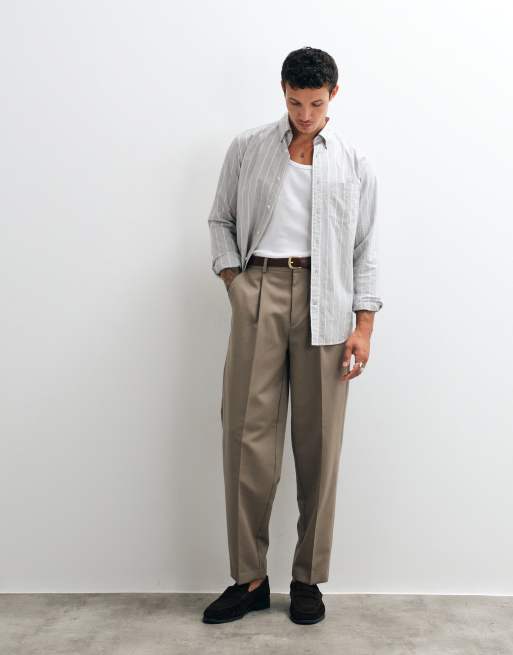 Gant regular fit poplin melange stripe shirt in grey, 2 of 5